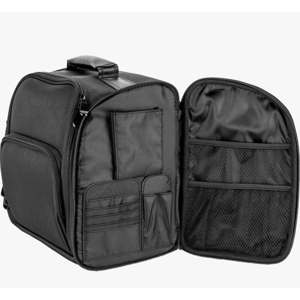 Hk3603 Soft Sided Professional Travel Makeup Case, Nylon Black